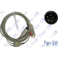 HP one piece three lead ECG cable with leadwire (five pins)