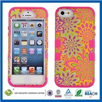 BPA00022 Plastic Silicone Armored Hybrid Tribal Pattern Case for Apple iPhone 5/5S