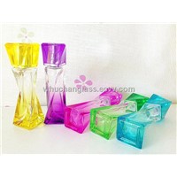 Colored Glass Perfume Bottle With Cap and Pump