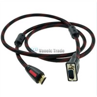 Full HD 1080P HDMI Male to 15 Pin VGA Adapter Converter Connector Cable for PC TV