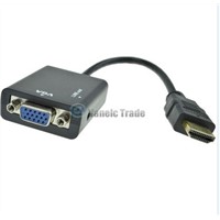 New HDMI Male to VGA With Audio HD Video Cable Converter Adapter 1080P for PC