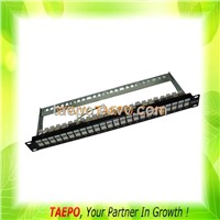 24-port patch panel, CAT6, RJ45, STP, 19&amp;quot;, 1U, with cable manager