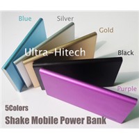 5colors 4000mAh 7.5mm Li-Poly Battery Smartphone USB Shake External Power Bank Portable
