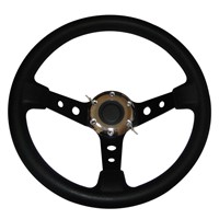 Steering Wheel with Leather Cover Aluminum Frame and Car Tunning Accessories Racing Steering Wheels