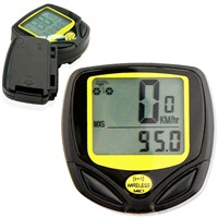 Wireless LCD Bicycle Bike Computer Speedo Odometer Waterproof Speedometer Yellow