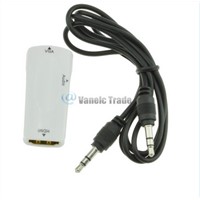 White HDMI female to VGA Converter Adapter 1080P With Audio Cable For PC TV NEW
