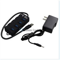 Portable High speed 4 Ports USB 3.0 External Hub Adapter for PC Notebook Laptop