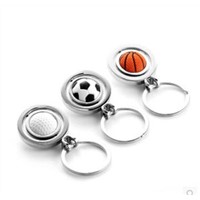 New creative gift product golf football basketball rotary metal keychain keyrings