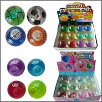 Promotion crystal led flash Bouncy bouncing ball toy printed logo