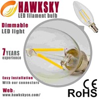 China Factory Price LED  Filament Candle Bulb 2W