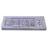 industrial desktop metal keyboard with trackball (MDT2665, 416.0mm x 167.0mm x 45.0mm)