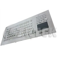 industrial metal keyboard with touchpad, function keys and numeric keypad