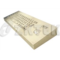 industrial desktop metal keyboard with trackball (MDT2662, 416.0mm x 145.0mm x 46.0mm)