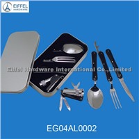 Folding cutlery gift set in metal box (EG04AL0002)