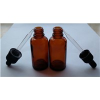 30ML Glass Dropper Amber Empty Glass Bottle For E-cigarette Child Safty Cap  Long Rubber Head Bottle