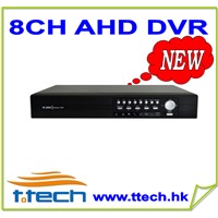 8CH big size 720P Realtime AHD DVR support 2*4TB SATA,8CH audio,4CH alarm
