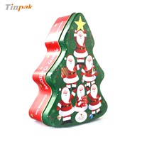 lovely christmas decorative tree shaped tin gift boxes wholesale