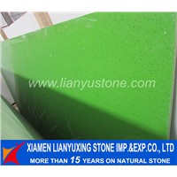 green artificial quartz thin slab