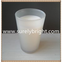 frost glass LED real wick paraffin wax candle