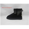Sheepskin wool-one, rivet and metalchain snow boots for women