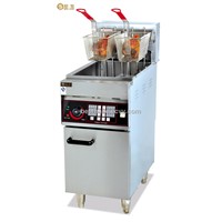 Vertical electric 1-tank&amp;amp;2-basket fryer with digital 6 channel timer BY-DF26A