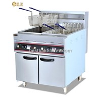 Vertical Stainless Steel Electric 2-tank&amp;amp;4-basket Fryer 28L/Tank BY-DF26-2