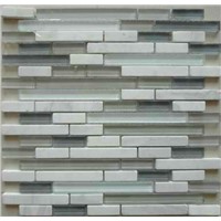 G15481 white marble blue crystal strip mosaic kitchen tile