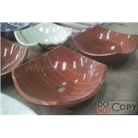 Red Wood Grain Sink,Red Marble Wash Basin,Stone Basin