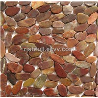 red pebble tile,meshed pebble tile,natural pebble tile,pebble mosaic tile