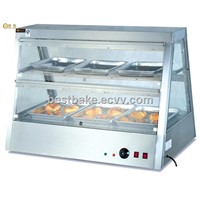 Stainless Steel 2 layers fast food warmer showcase BY-DH2*3