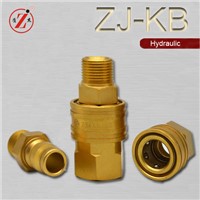 ZJ-KB Brass/SS Japaness type non valves Straight-Thru hydraulic couplers