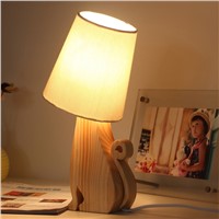 Novel Table lamps, original wooden lamp holder with fabric lamp-chimney, Kitty shape