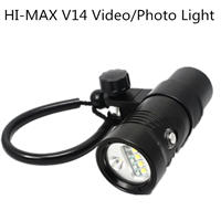 Hi-max V14 aluminum flood light wide angle scuba diving video flashlight
