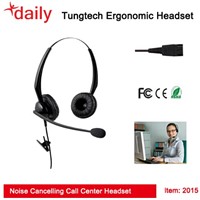 Double Ear Call Center Headset With Adjustable Headband,Comfortable For Use