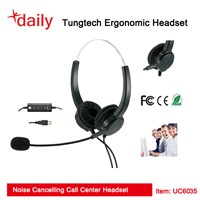 Double Ear UC USB Headset With Volume,Answer/end Call,Mute Control On The Cord