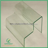 clear acrylic shoe display rack with two-tier