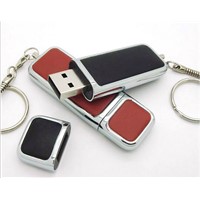 USB drive , Leather Case USB Flash Drive of Business Type with 4MB to 128GB Storage