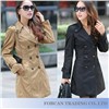 European Style Double Breasted Side Pocket Casual Fashion Women Trench Coat Size M-4XL WF8318