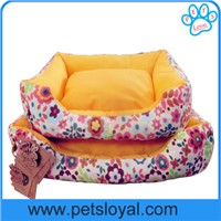 Beds For Dogs Canvas fabric dog beds with flower printed China manufacturer