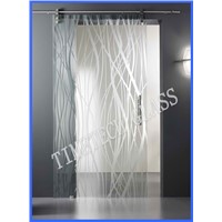Pattern Frosted Tempered Glass Door (CE EN12150)
