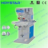 Pneumatic 2 color pad printing machine with shuttle worktable and open ink tray