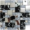 GM-123 white and black color metal mosaic tiles mix glass mosaic for wall,backgroun decoration