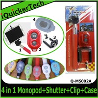 Z07-1 Package Set 4 in 1 Selfie Stick Monopod+Bluetooth Shutter+Silicon Case+ Mobile Clip Q-MS002A
