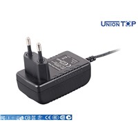 Plugin 12V AC DC power adapter with CE FCC LVD RoHS marks