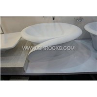 White Marble Vessel Sink,Stone Wash Basin,Granite Bathroom Sink