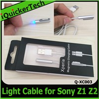 LED Light Magnetic charging cable for Sony for XPERIA Z2 Z1 L39H T L50w Ultra XL39h Q-XC003