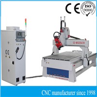 CNC 3D axis automatic carving machine with spindle rotate 0-180 degree and linear ATC