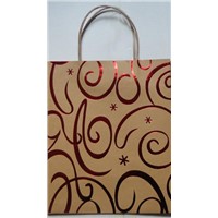 kraft paper bag with silver  hotstamp