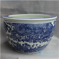 RYYY15 16inch Blue and white ceramic planter Chinese cityscapes