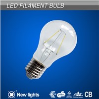 a60 2w e27 plastic holder clear glass global led filament bulb